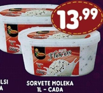Supermercados Cristal Sorvete Moleka 1L cada oferta