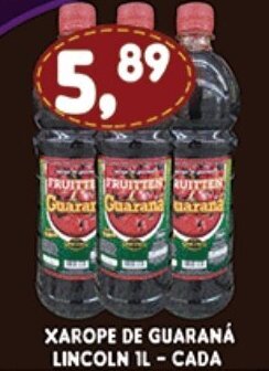 Supermercados Cristal Xarope de Guarana LIncoln 1L - cada oferta
