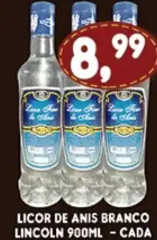 Supermercados Cristal Licor de Anis Branco Linconl 900ml cada oferta