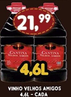 Supermercados Cristal Vinho Velhos Amigos 4.6L - cada oferta