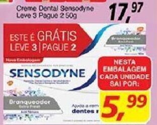 Supermercados Guanabara Creme Dental Sensodyne Leve 3 pague 2 50g oferta