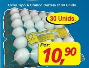 Supermercados Guanabara Ovos Tipo A Branco Cartela c/ 30 unids. oferta