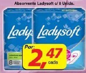 Supermercados Guanabara Absorvente Ladysoft c/ 8 unids oferta