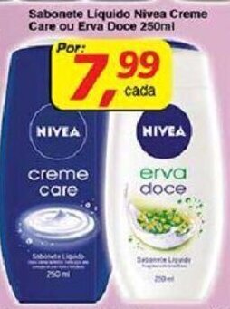 Supermercados Guanabara Sabonete Liquido Nivea Creme Care ou Erva Doce 250ml oferta