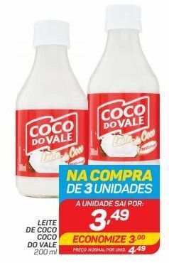 Leite de coco coco do vale 200ml