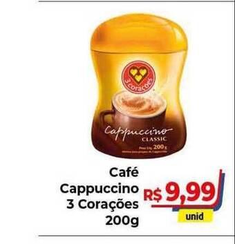 Hiper Moreira Café Cappuccino 3 Corações 200g oferta