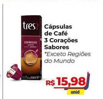Hiper Moreira Cápsulas De Café 3 Corações Sabores oferta