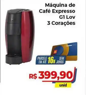 Hiper Moreira Máquina De Café Expresso G1 Lov 3 Corações oferta