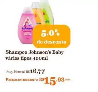Shampoo Johnson's Baby 5% De Desconto 400ml