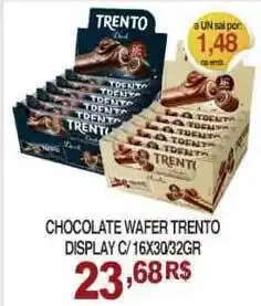 Mercadão Atacadista Chocolate Wafer Trento Display 16x30/32g oferta