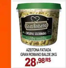 Azeitona Fatiada Gran Romano Balde 2kg