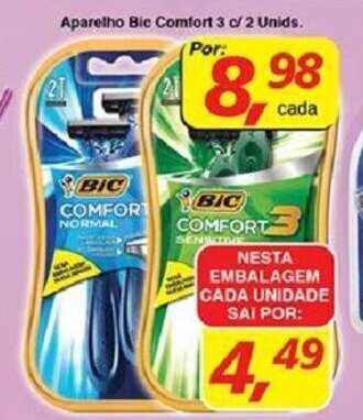 Supermercados Guanabara Aparelho Bic Comfort 3 c/ 2 unids. oferta