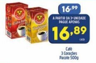 Cafe 3 Coracoes pacote 500g