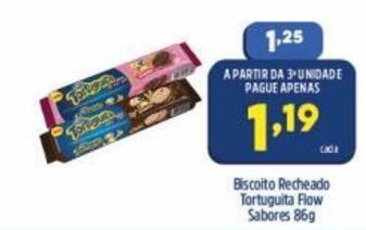 Arena Atacado Biscoito Recheado Tortuguita Flow Sabores 86g oferta