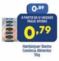 Hamburguer Bovino Condessa Alimentos 56g