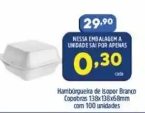 Arena Atacado Hamburgueira de Isopor branco Copobras oferta