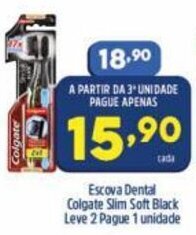 Escova Dental Colgate Slim Soft Black leve 2 pague 1 unidade