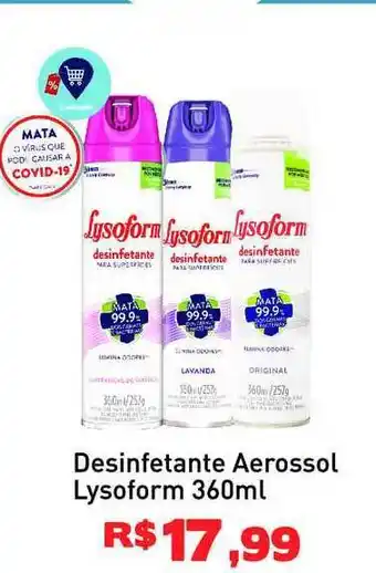 Tonin Superatacado Desinfetante Aerossol Lysoform 360ml oferta