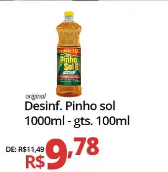 Desinf. Pinho Sol 1000ml gts. 100ml