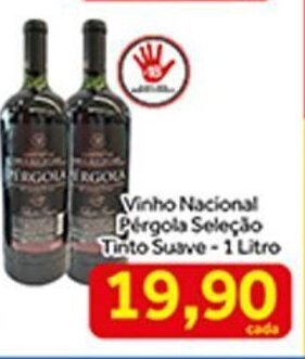 Shibata Supermercados Vinho Nacional Pergola Selecao Tinto Suave 1L oferta