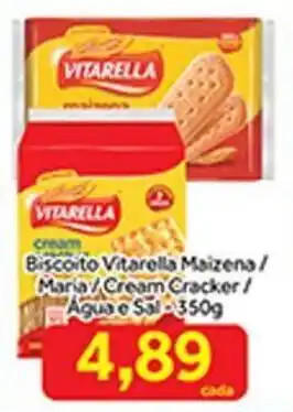 Biscoito Vitarella Maizena/ Maria/ Cream Cracker/ Agua e Sal 350g