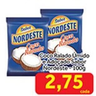 Coco Ralado Umido e Adocado Sabor Nordeste 100g