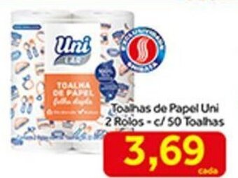 Shibata Supermercados Toalhas de Papel Uni 2 Rolos c/ 50 Toalhas oferta