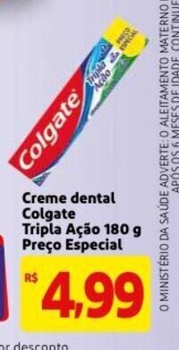 Mercado Extra Creme Dental Colgate Tripla Acao 180g preco especial oferta