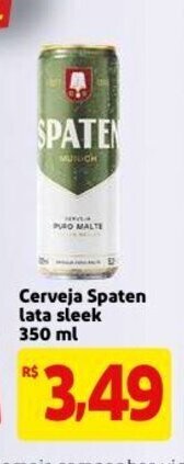 Mercado Extra Cerveja Spaten lata Sleek 350ml oferta