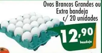 Ricoy Supermercados Ovos brancos Grandes ou Extra bandeja c/20 unidades oferta