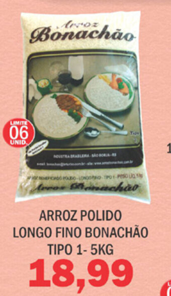 Supermercados Mendonça Arroz Polido Longo Fino Bonachao Tipo 1 - 5kg oferta