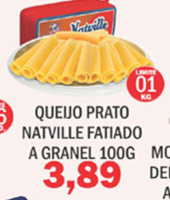 Queijo Prato Natville Fatiado a granel 100g