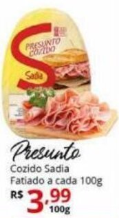 Ricoy Supermercados Presunto Cozido Sadia fatiado cada 100g oferta