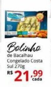 Ricoy Supermercados Bolinho de Bacalhau Congelado Costa Sul 270g oferta