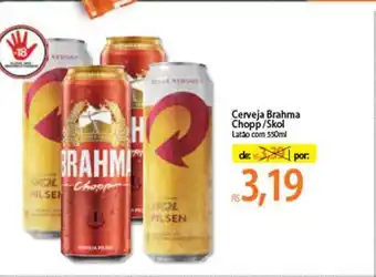 Atacadão Cerveja Brahma Chopp Skol 550ml oferta