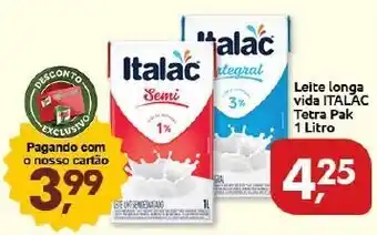 Supermercados Nori Leite Longa Vida Italac TP 1L oferta