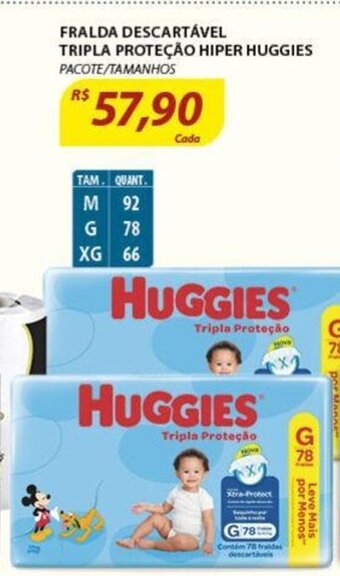 Assaí Atacadista Fralda Descartavel Tripla Protecao Hiper Huggies oferta