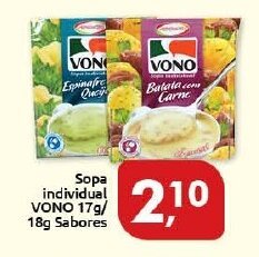 Supermercados Nori Sopa Individual Vono 17g/18g sabores oferta