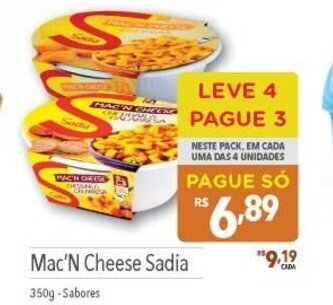 Supermercados Condor Mac'n Cheese Sadia 350g oferta