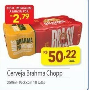 Supermercados Condor Cerveja Brahma Chopp 350ml pack com 18 latas oferta