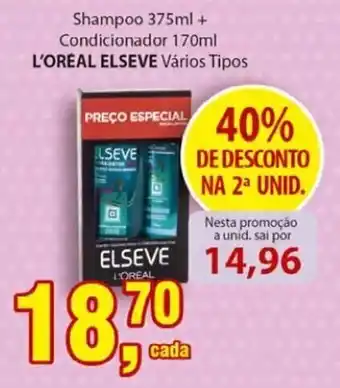 Shampoo 375ml + Condicionador 170ml L'Oreal Elseve varios tipos