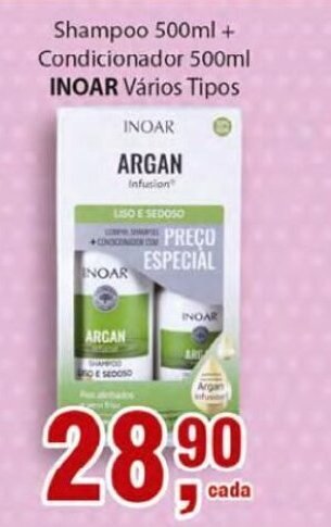 Supermercados Mundial Shampoo 500ml + Condicionador 500ml Inoar varios tipos oferta