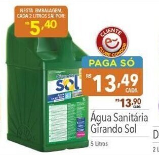 Supermercados Condor Agua Sanitaria Girando Sol 5L oferta