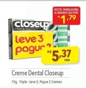 Supermercados Condor Creme Dental Closeup 70g oferta