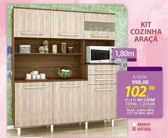 Lojas Cem Kit Cozinha Araca 1.80m oferta
