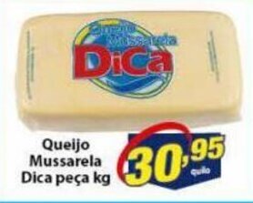 Vencedor Atacadista Queijo mussarela Dica peca 1kg oferta