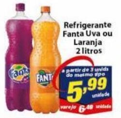 Refrigerante Fanta Uva ou Laranja 2L