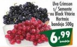 Uva Crimson s/ Semente ou Black Vitoria Hortmix bandeja 500g