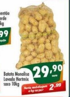 Vencedor Atacadista Batata Monalisa Lavada Hortmix saco 10kg oferta