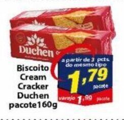 Biscoito Cream Cracker Duchen pacote 160g